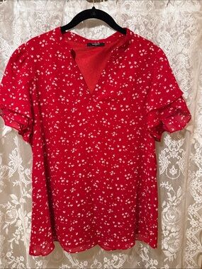 Red Printed Women’s Blouse